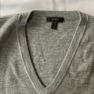 Grey wool v neck sweater